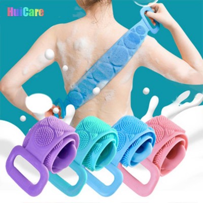 Silicone Bath Shower Dual Side Massage Towel Body Brush Exfoliating Bath Back Long Belt Scrubber